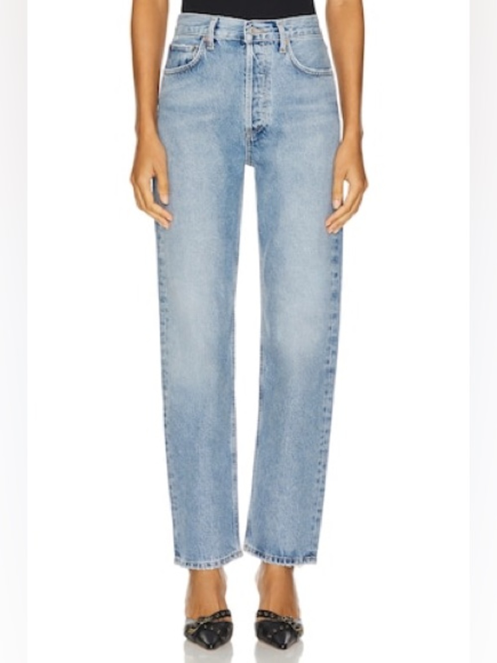AGOLDE 90s Pinch Waist High Rise Straight Jeans Harmonic light wash denim